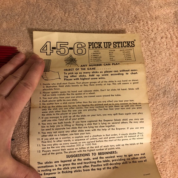 Vintage 1966 Lakeside Toys Wood 4 5 6 Pick Up Sticks With Instructions #8316 - Picture 7 of 10